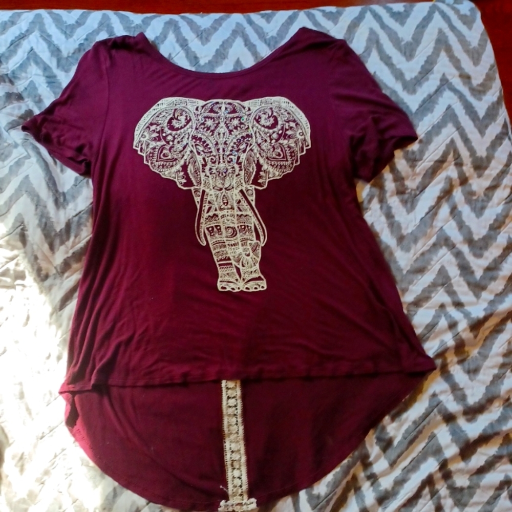 Purple and white elephant tshirt